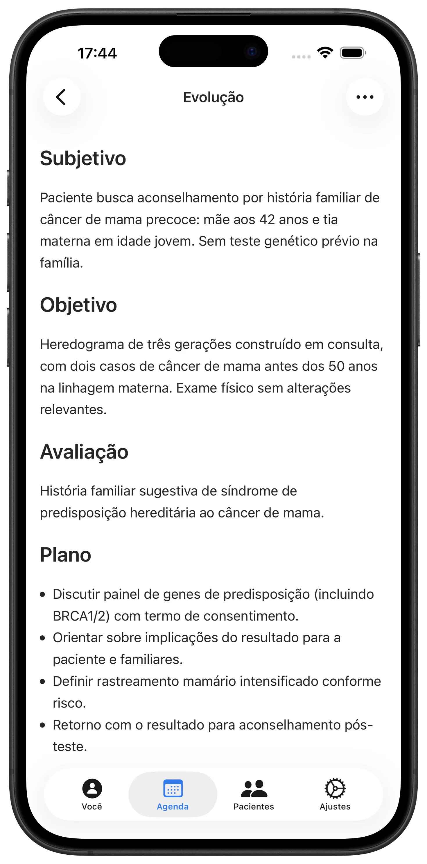 Nota de consulta escrita pelo Maestra