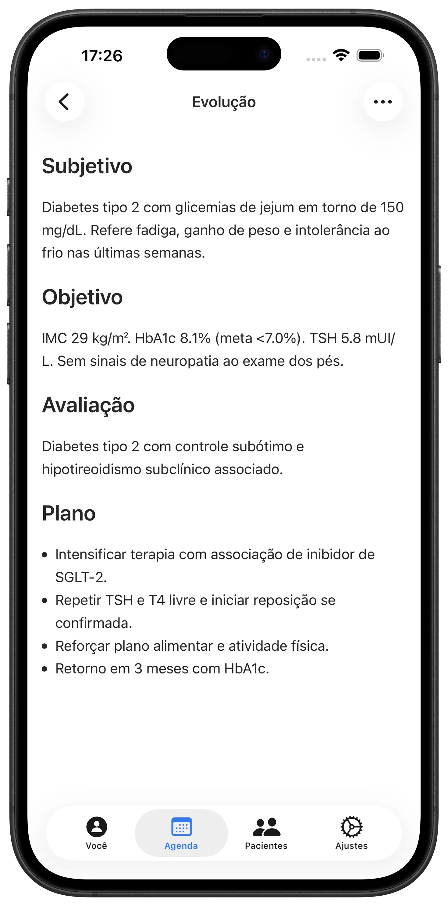 Nota de consulta escrita pelo Maestra